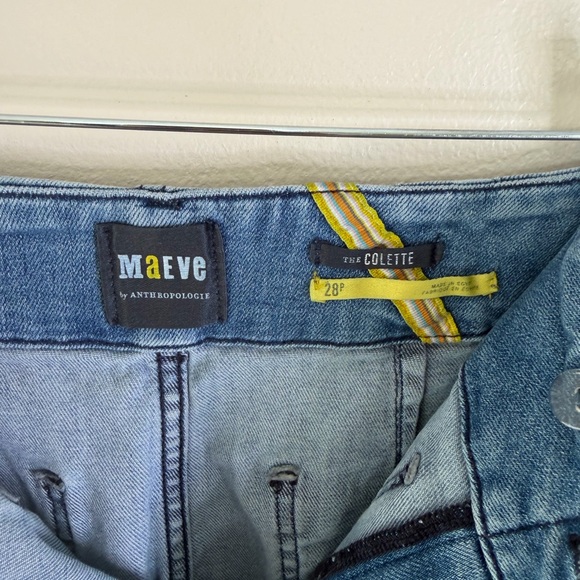 Anthropologie The Colette Crop Wide-Leg Jeans by Maeve Size 28P palms wash - Picture 8 of 15